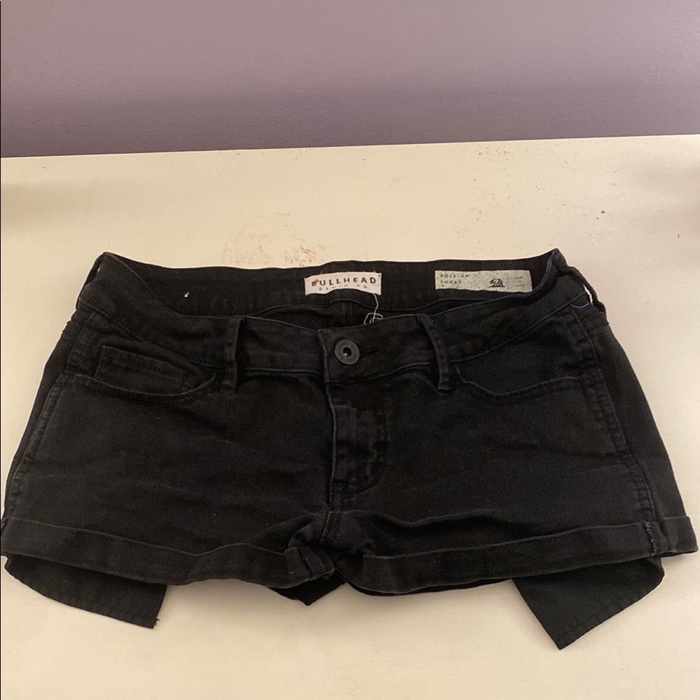 Bullhead Black Jean Shorts Distressed Cut-Off Style